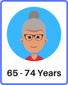 Icon of elderly woman with spectacles and grey hair